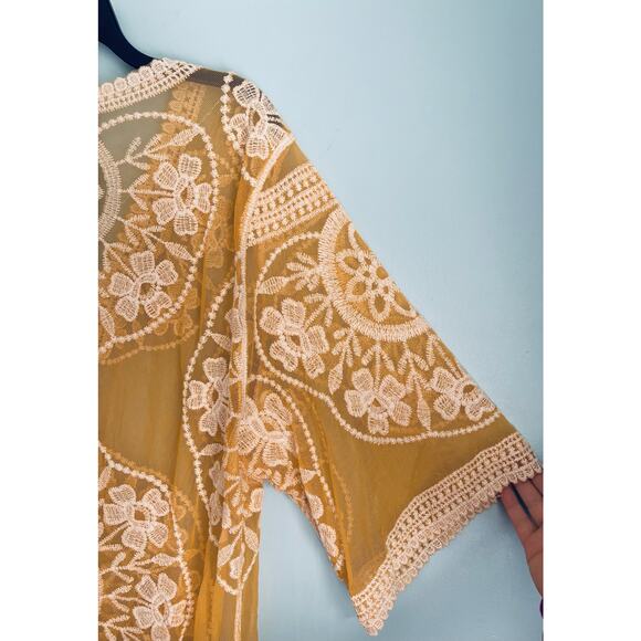 Lace Kimono Bohemian Duster Cardigan Tie Large Fairy Coquette - Picture 3 of 6